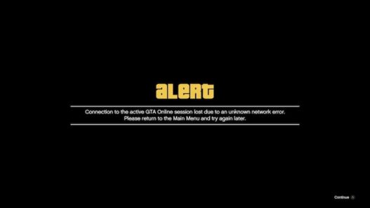 connection to the active GTA online session lost due to an unknown network error